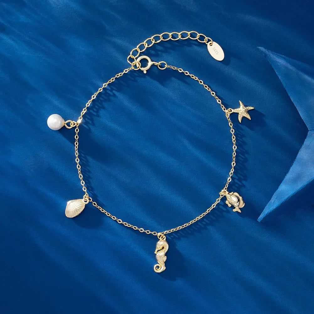 Ocean Charm 925 Sterling Silver Bracelet