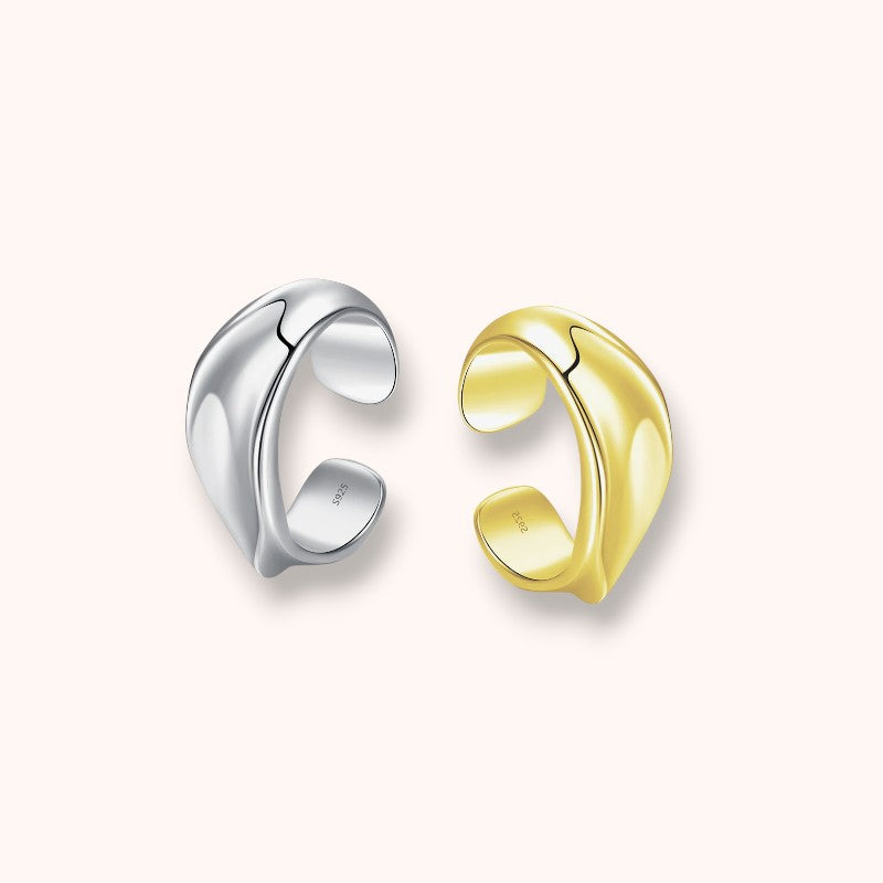 Wave Ear Cuff – 925 Sterling Silver Adjustable Cuff