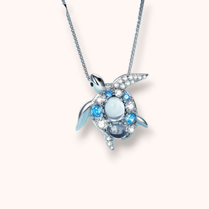 Sea Turtle Necklace – 925 Sterling Silver Ocean Blue Pendant