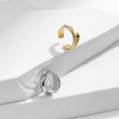 Wave Ear Cuff – 925 Sterling Silver Adjustable Cuff