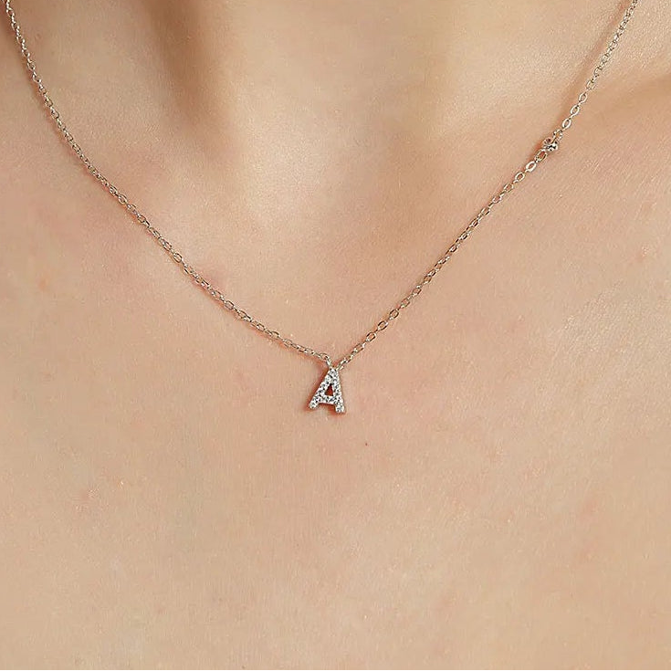 Initial Letter Necklace (A–Z) – 925 Sterling Silver