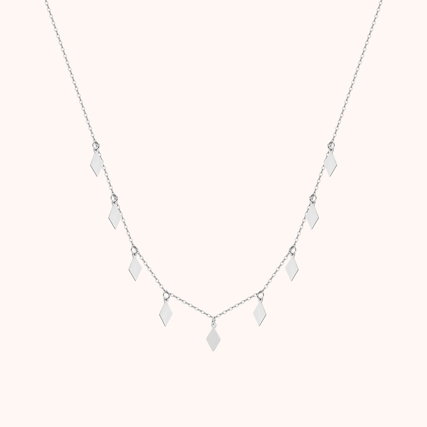 Diamond-Shaped Choker – 925 Sterling Silver Necklace