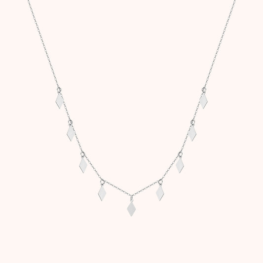 Diamond-Shaped Choker – 925 Sterling Silver Necklace