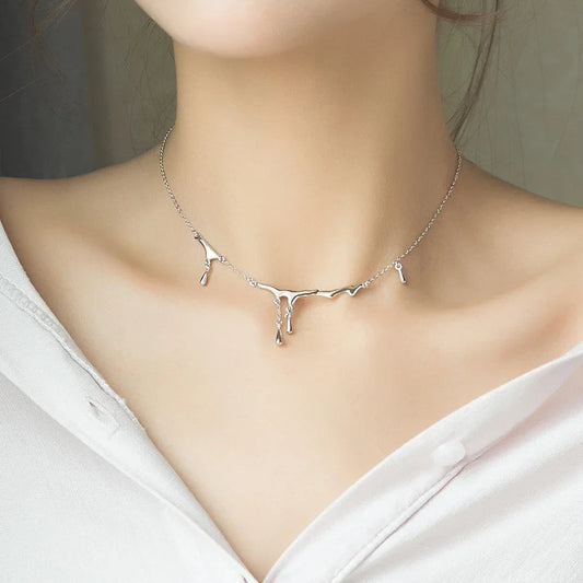 Wave Drop Necklace – 925 Sterling Silver Ocean-Inspired Design