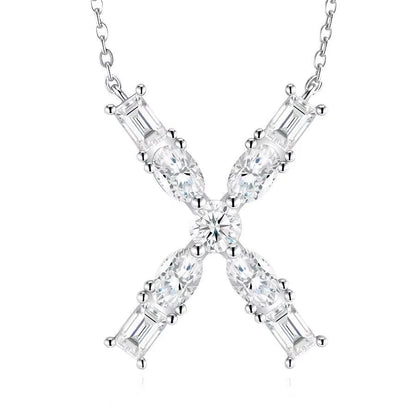 Moissanite Initial 925 Silver Necklace
