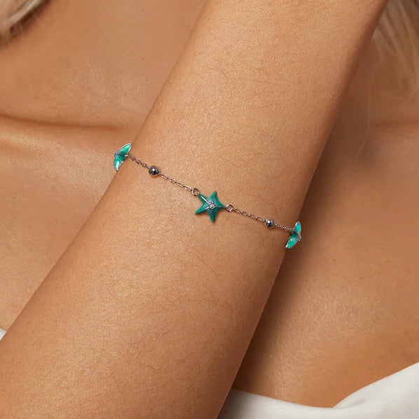Blue Starfish 925 Sterling Silver Bracelet
