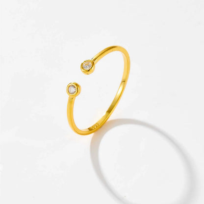 Twin Spark Open 925 Sterling Silver Ring