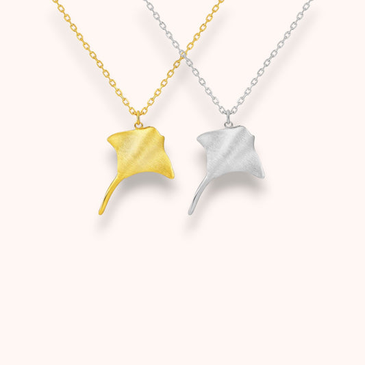 Ocean Matte Manta Ray 925 Sterling Silver Necklace