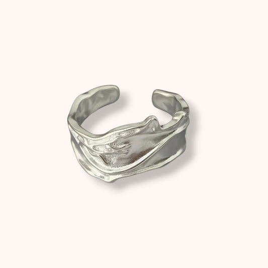 Chunky Wave Adjustable 925 Sterling Silver Ring