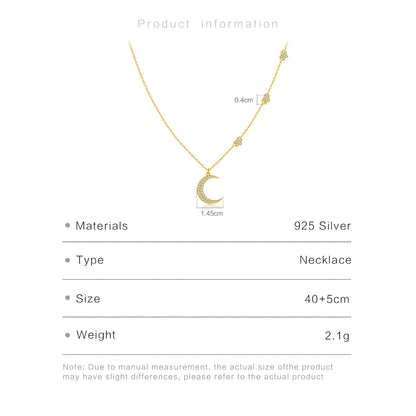 Moonlit Sparkle 925 Sterling Silver Necklace