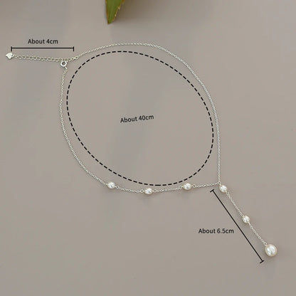 Freshwater Pearl Y Necklace – 925 Sterling Silver