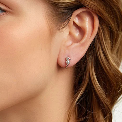 Seahorse Hoop 925 Sterling Silver Earrings