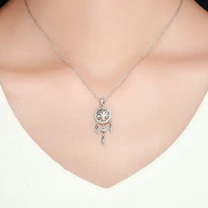 Tree of Life Dreamcatcher Necklace – 925 Sterling Silver