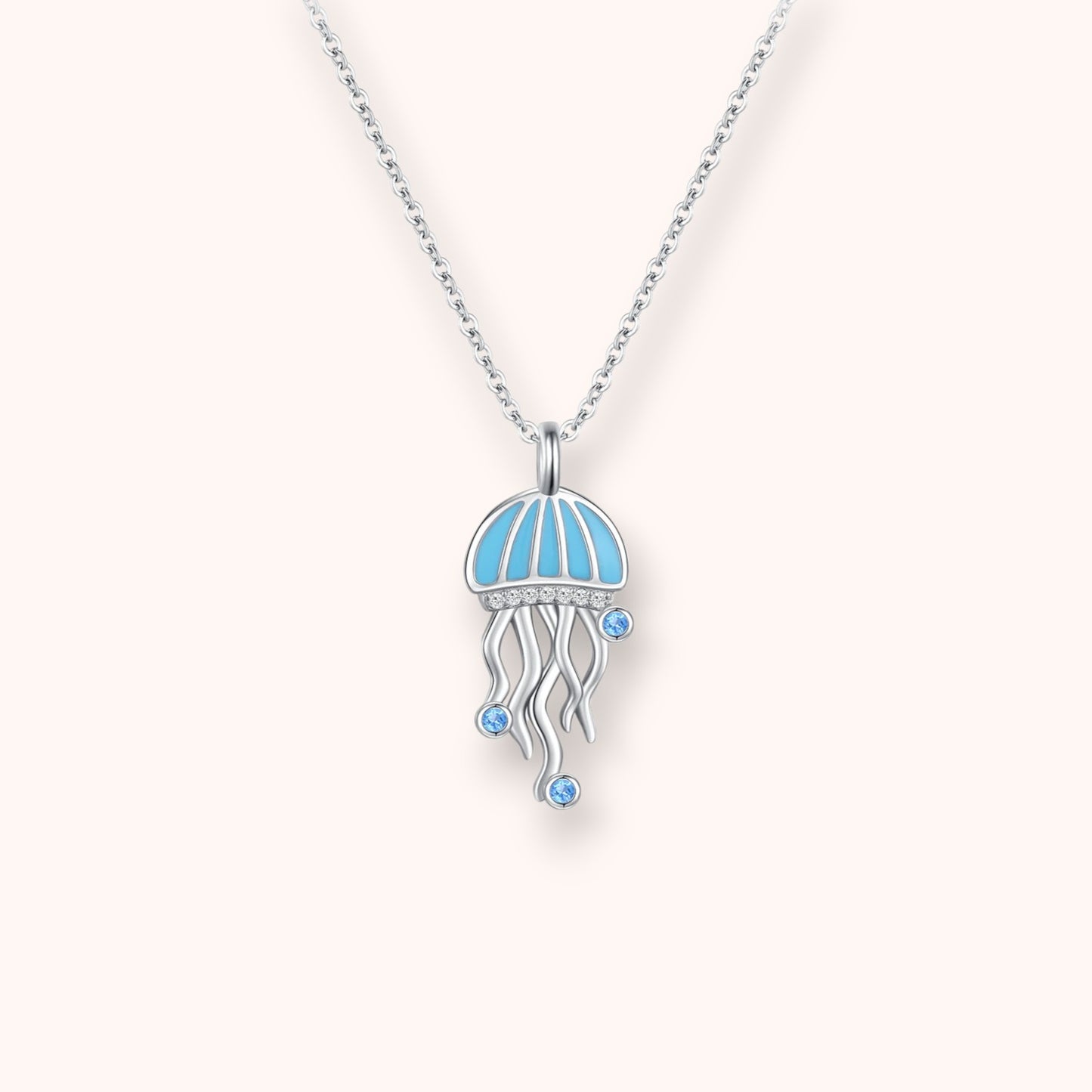 Jellyfish Pendant Necklace – 925 Sterling Silver | Ocean Blue Charm