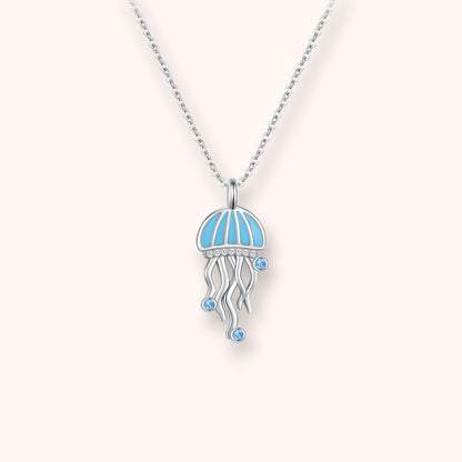 Jellyfish Pendant Necklace – 925 Sterling Silver | Ocean Blue Charm