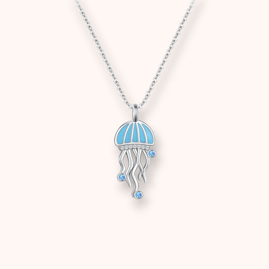 Jellyfish Pendant Necklace – 925 Sterling Silver | Ocean Blue Charm