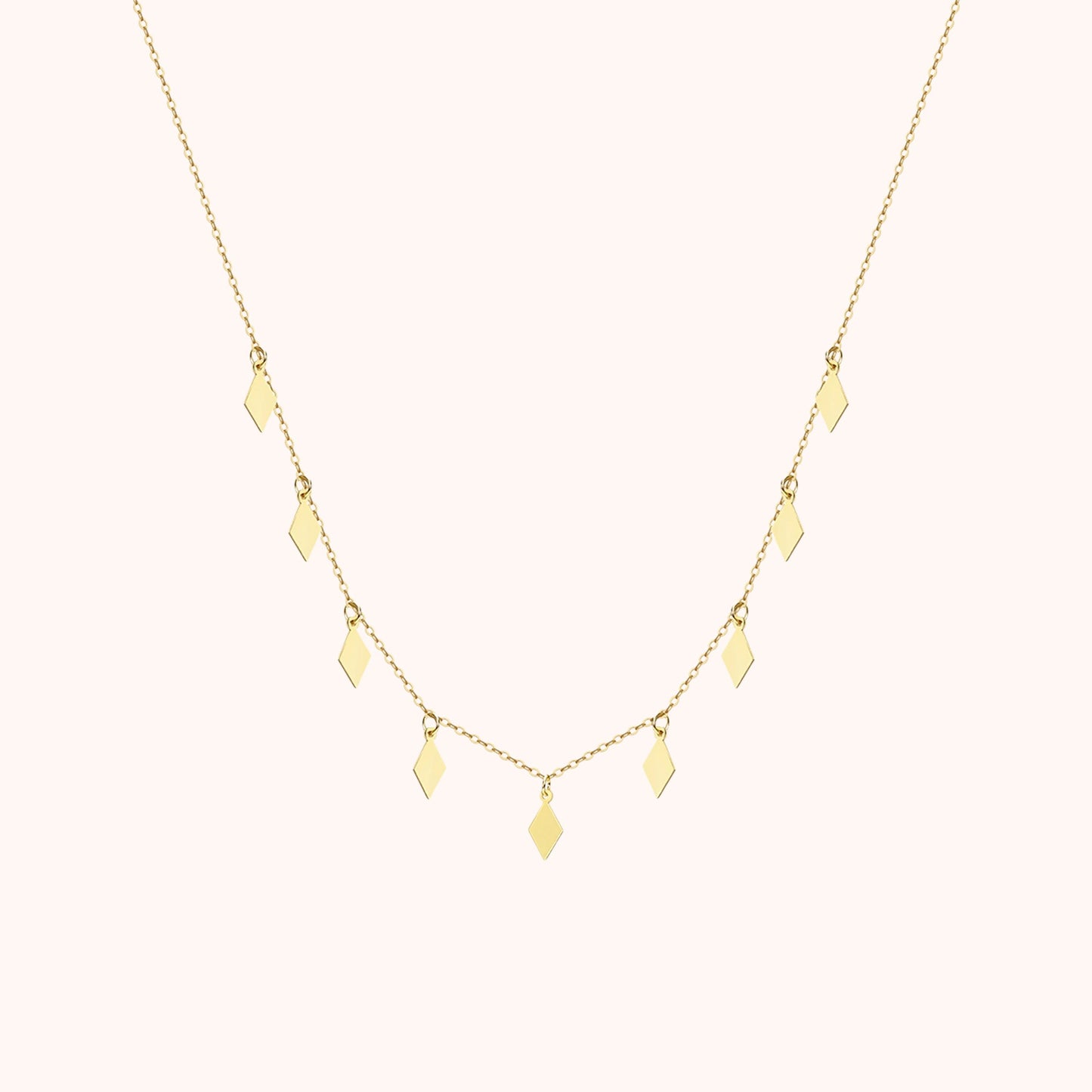 Diamond-Shaped Choker – 925 Sterling Silver Necklace