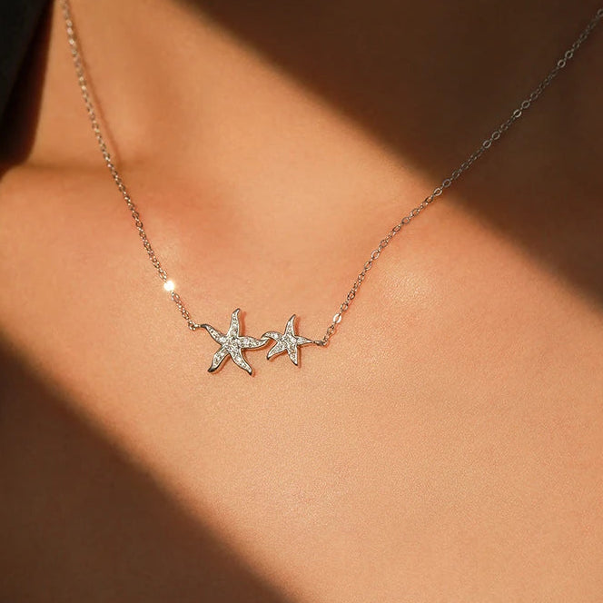 Starfish Duo 925 Sterling Silver Necklace