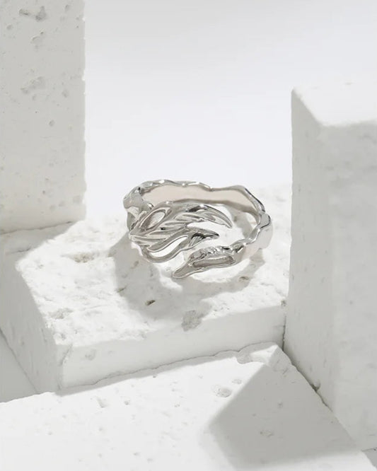Flamevine Ring – 925 Sterling Silver Sculptural Band