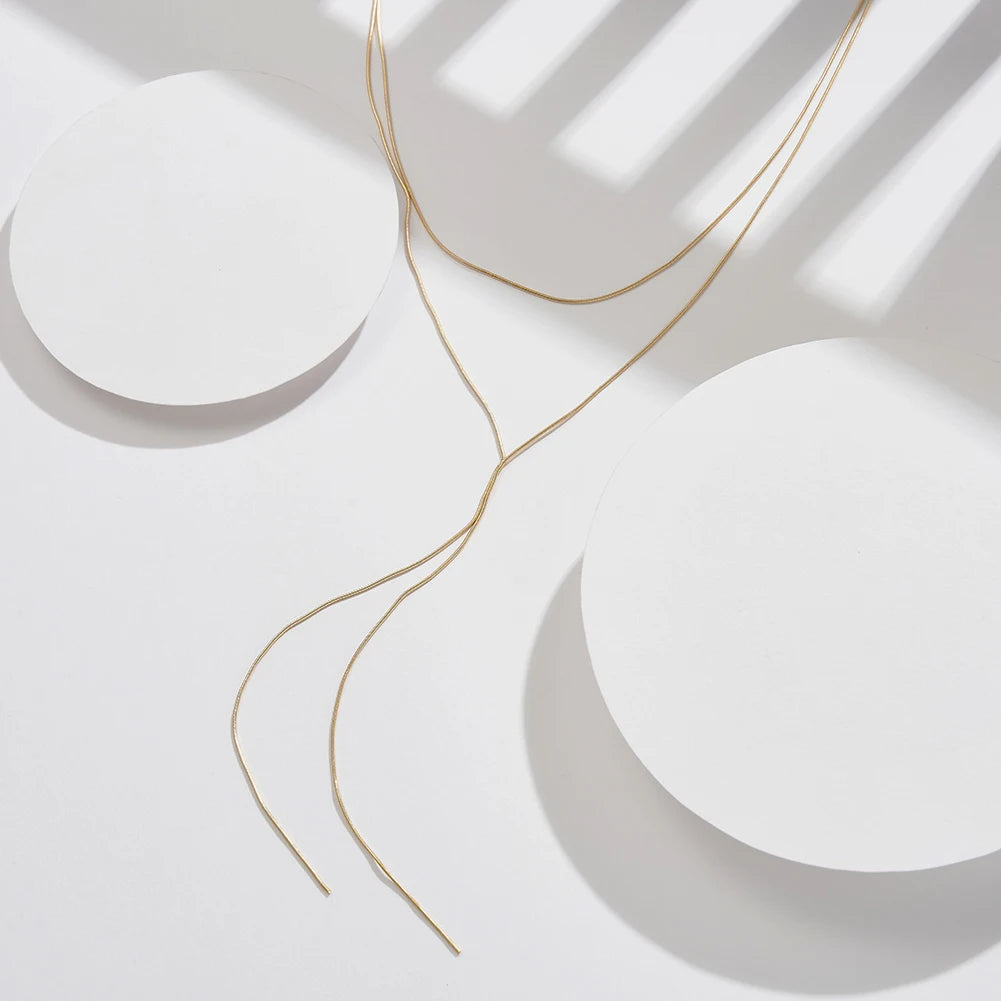 Minimal Y Drop Necklace – 925 Sterling Silver