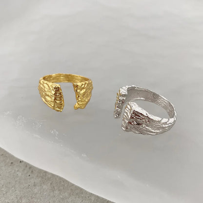 Terra Break Ring – 925 Sterling Silver Textured Open Band