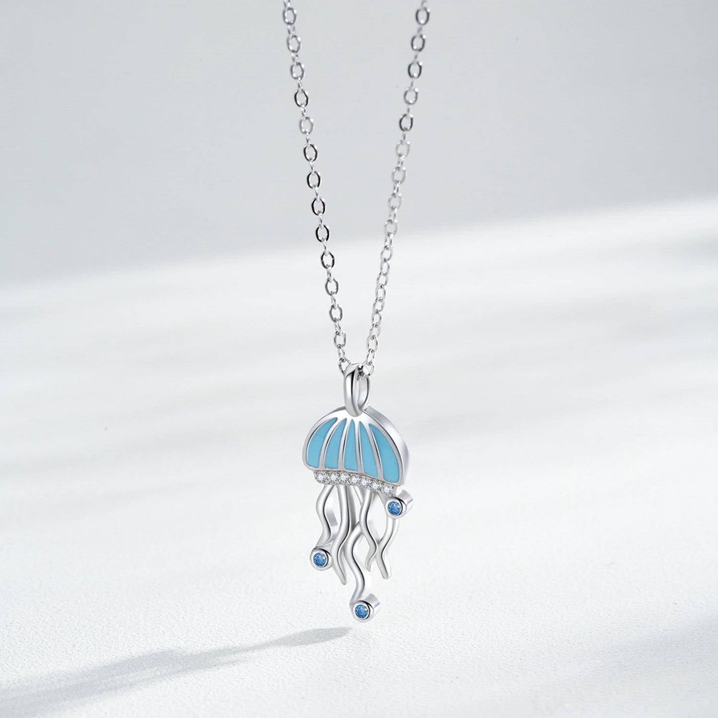Jellyfish Pendant Necklace – 925 Sterling Silver | Ocean Blue Charm