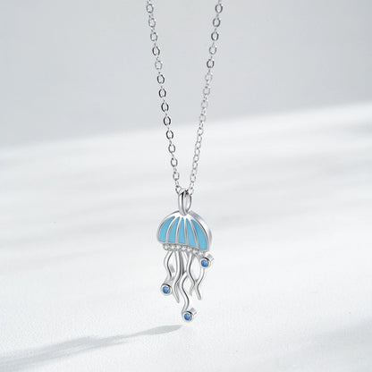 Jellyfish Pendant Necklace – 925 Sterling Silver | Ocean Blue Charm