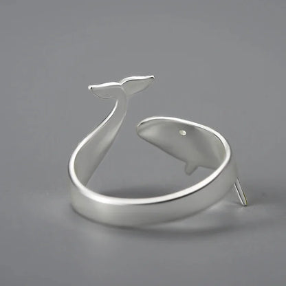 Golden Whale 925 Sterling Silver Ring