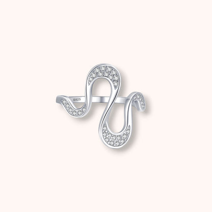 Elegant Wave Curve 925 Sterling Silver Ring