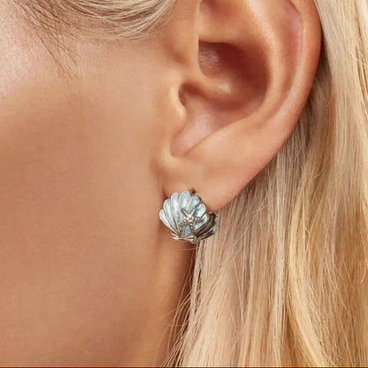 Azure Shell Radiance 925 Sterling Silver Earrings