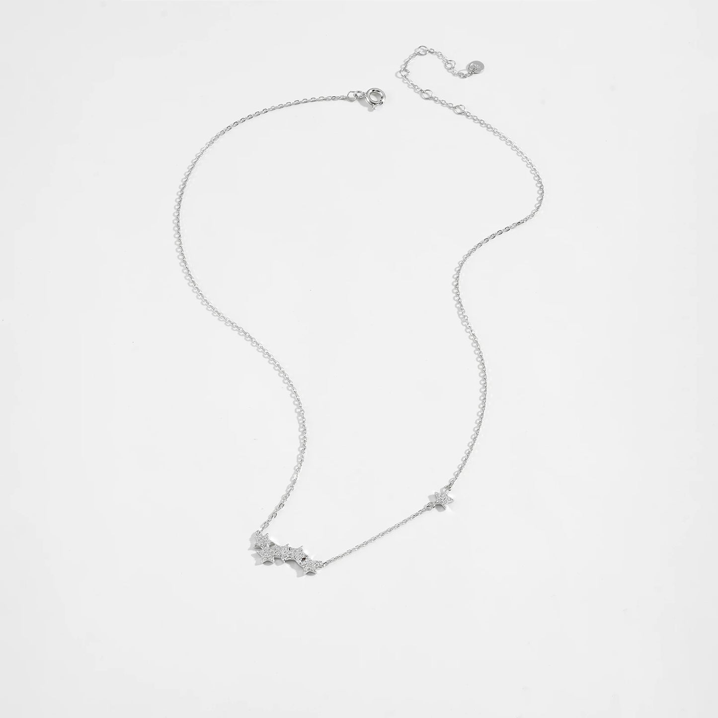 Triple Star Adjustable 925 Sterling Silver Necklace | Minimal Gold Star Jewelry
