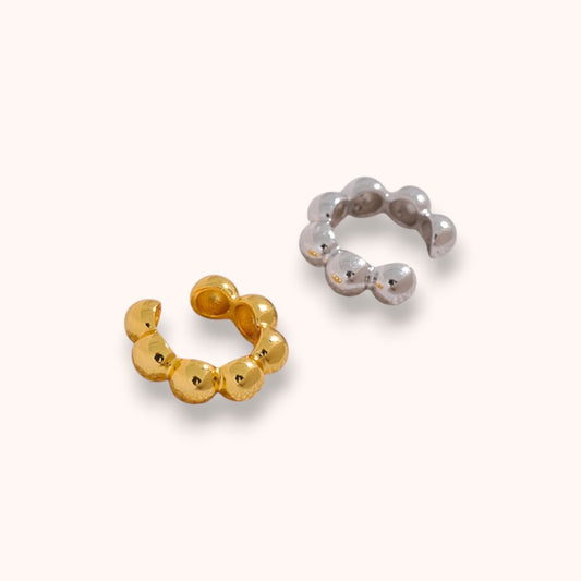 Glossy Bead 925 Silver Ear Cuff