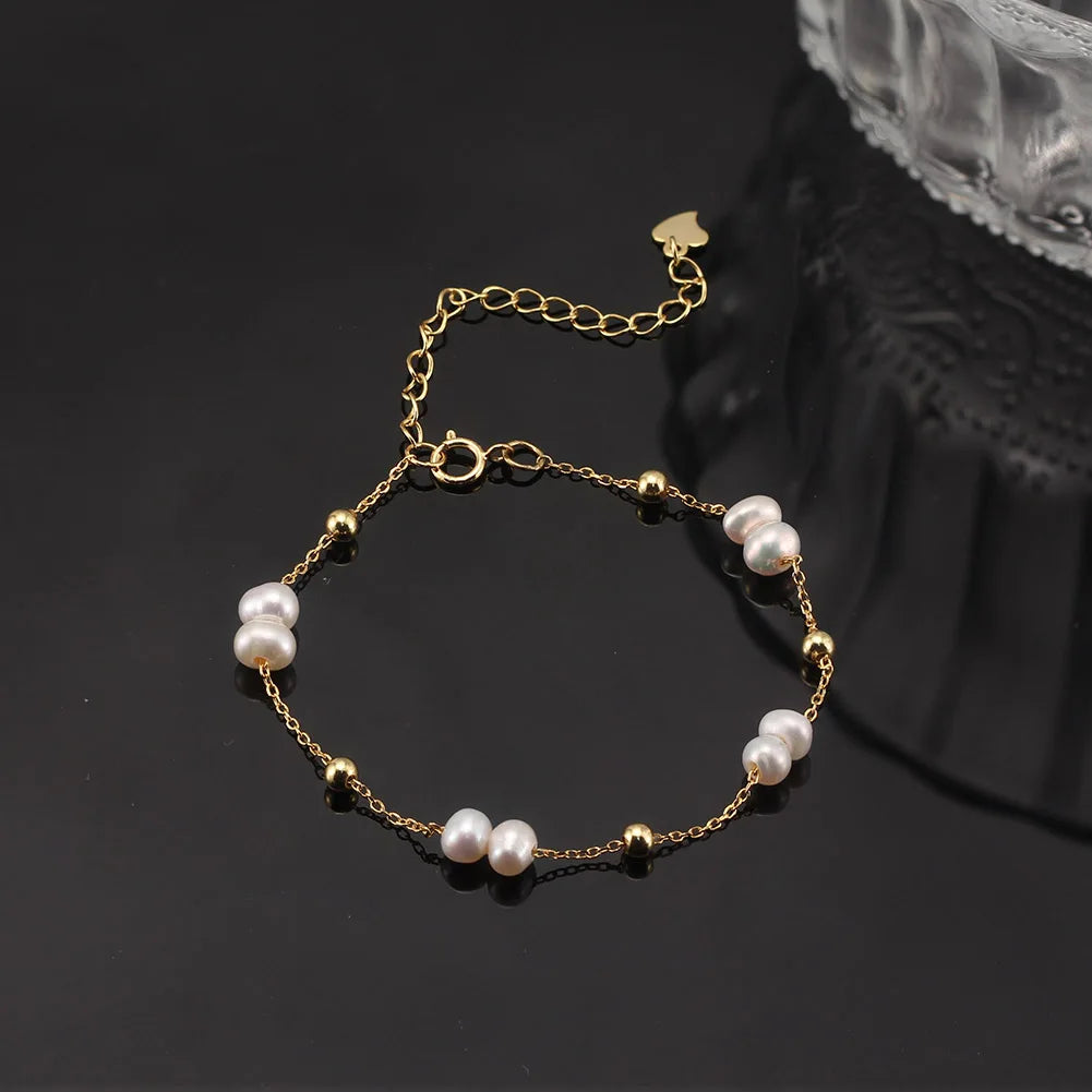 Golden Pearl 925 sterling silver Bracelet