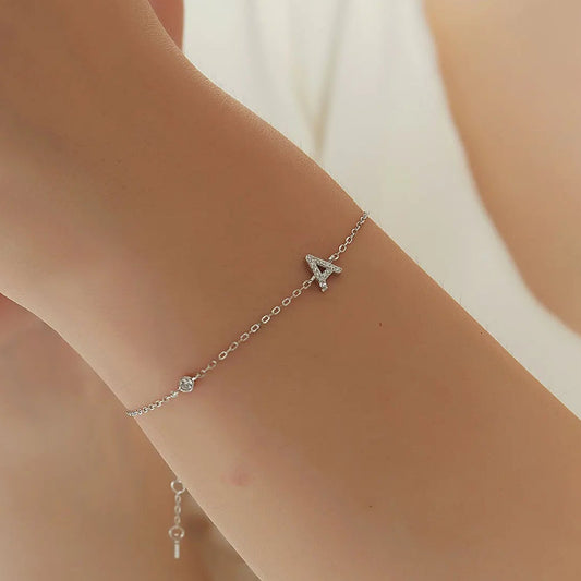 Initial Letter Bracelet (A–Z) – 925 Sterling Silver