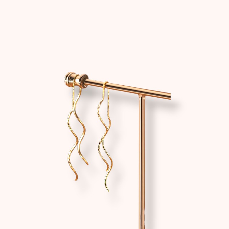 Wave Threader 925 Sterling Silver Earrings