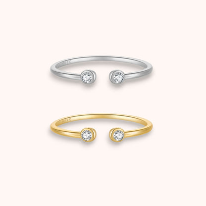 Twin Spark Open 925 Sterling Silver Ring