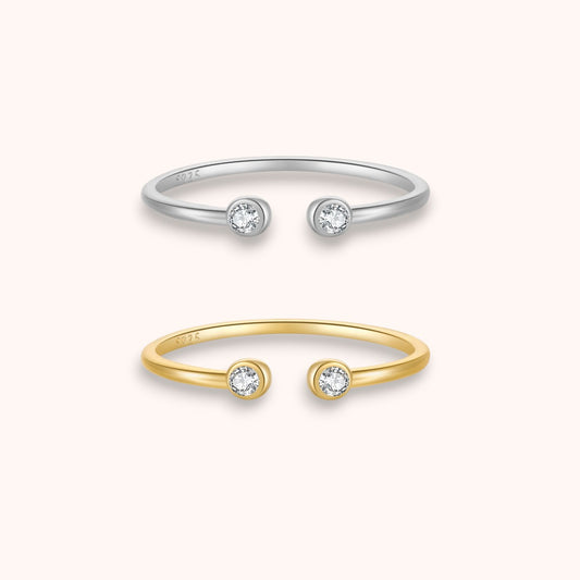 Twin Spark Open 925 Sterling Silver Ring