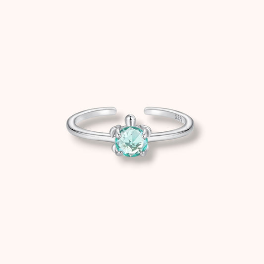 Turtle Gem Open 925 Sterling Silver Ring