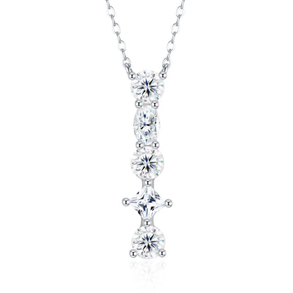 Moissanite Initial 925 Silver Necklace