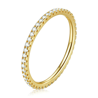Simple Elves Pavé Band 925 Sterling Silver Ring