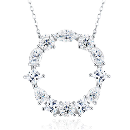 Moissanite Initial 925 Silver Necklace
