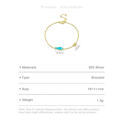 Lucky Fish  925 Sterling Silver Bracelet