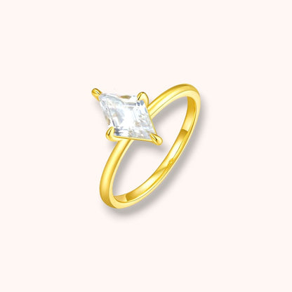 Kite Cut  2CT Moissanite 925 Sterling Silver Ring | D Color VVS1