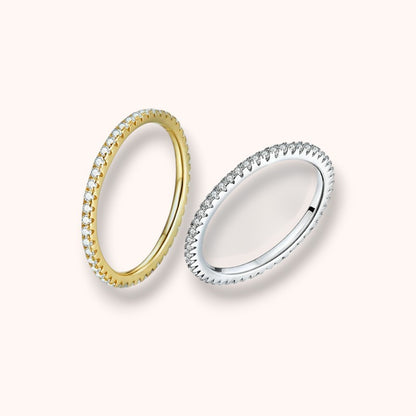 Simple Elves Pavé Band 925 Sterling Silver Ring