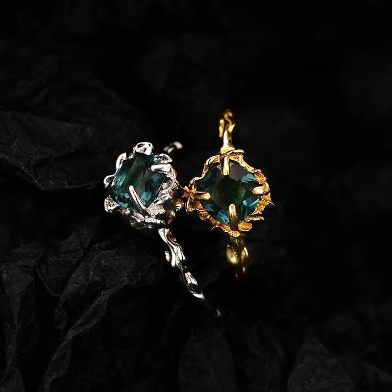 Emerald Flame 925 Sterling Silver Ring