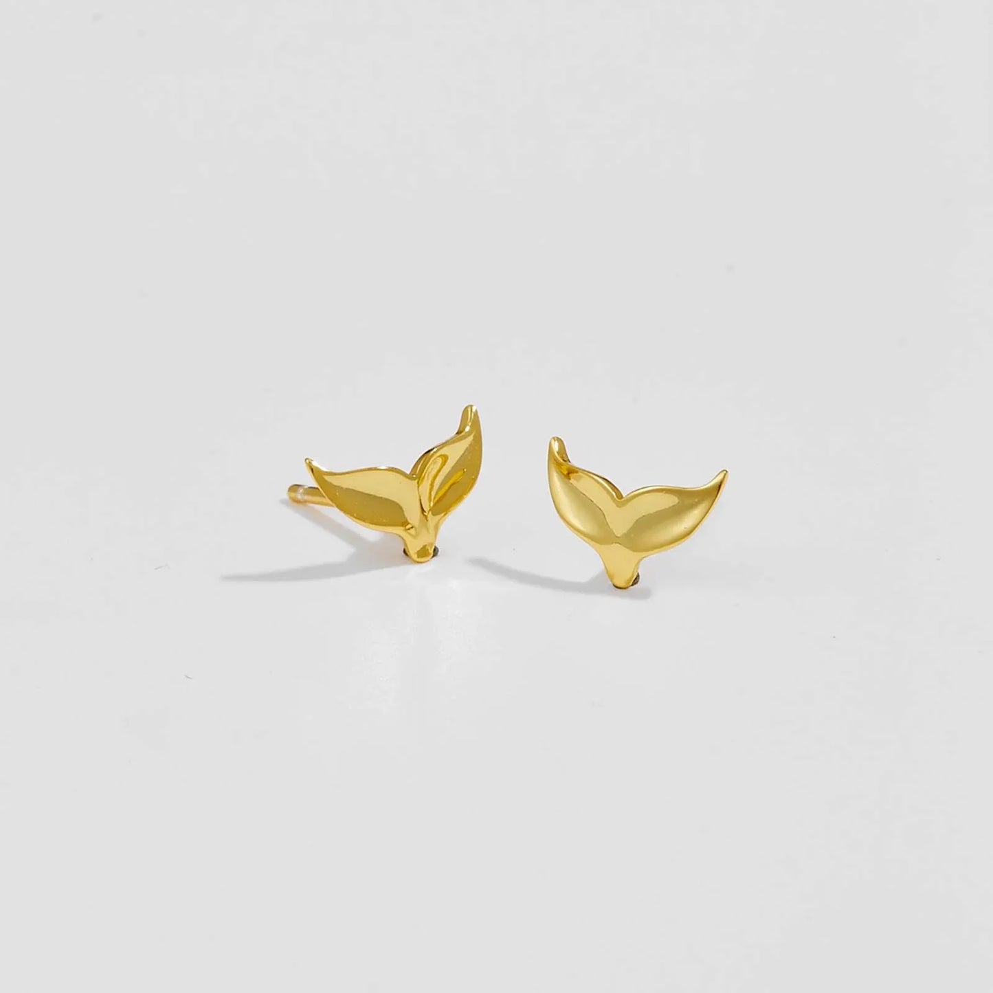 Whale Tail 925 Sterling Silver Stud Earrings