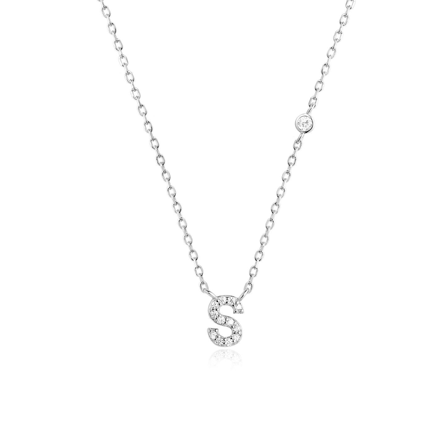 Initial Letter Necklace (A–Z) – 925 Sterling Silver