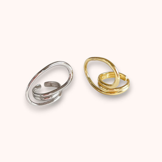 Loop Wave Adjustable 925 Sterling Silver Ring