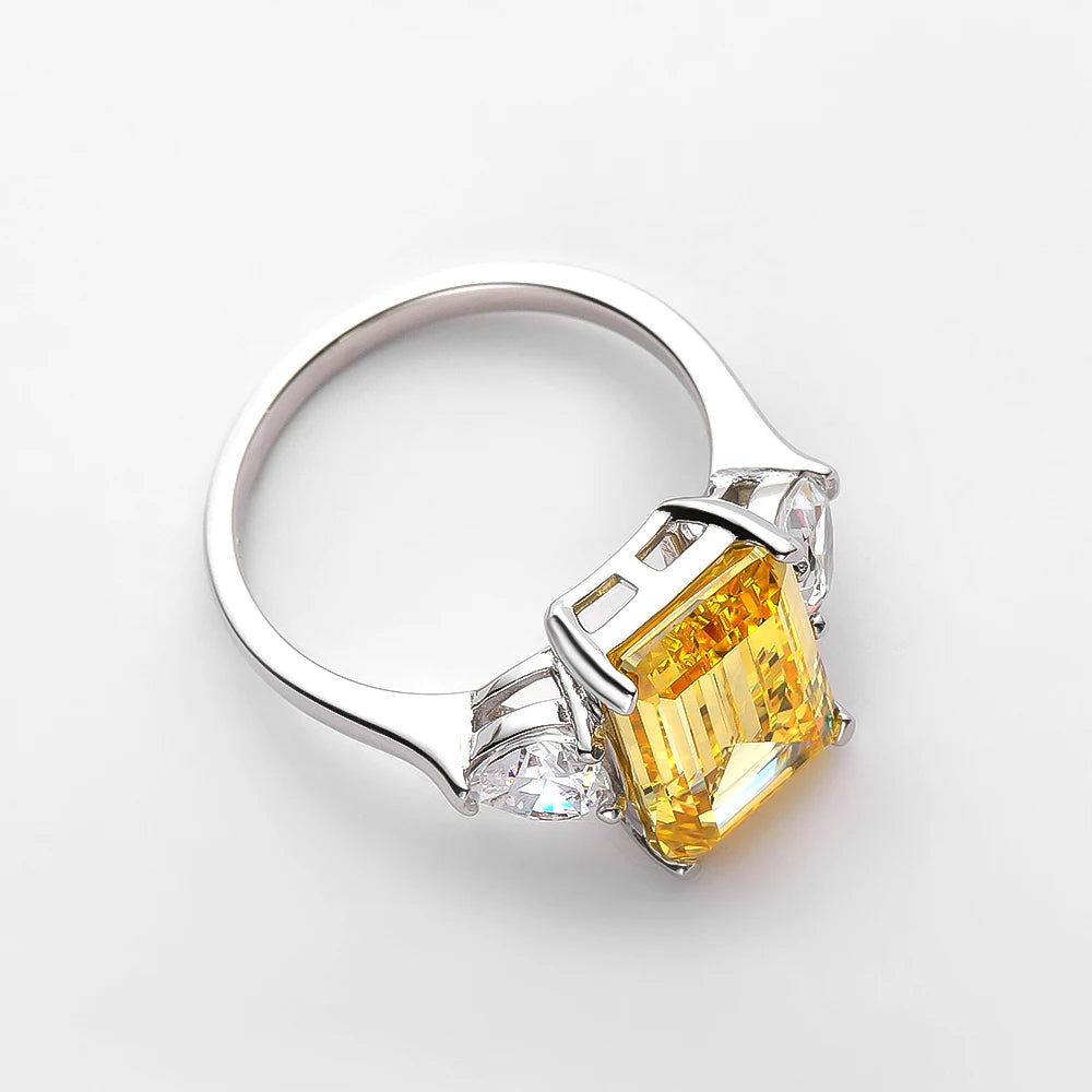Emerald-Cut Zircon 925 Sterling Silver Ring