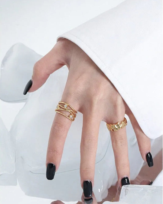 Drift Organic Textured Open Ring